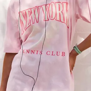 Free People x‎ Original Retro Brand Pink NYC Boyfriend Tee size Small thumbnail 4
