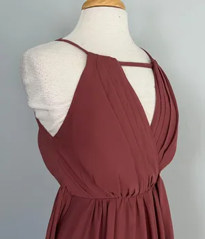 Revelry Rosewood Pink Mauve Eliza Chiffon Bridesmaids Formal Prom Dress thumbnail 7