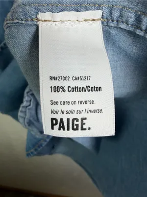 PAIGE Women’s Chambray Denim Boho Shirt Dress Drawstring Waist Pockets Blue Sz S thumbnail 6