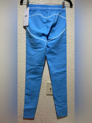 ALO Yoga Airbrush High Waist 7/8 Heart Throb Leggings Azure Blue White Size S thumbnail 6