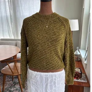 Target Universal Thread Chunky Knit Moss Green Pull Over Sweater Cotton Small thumbnail 2