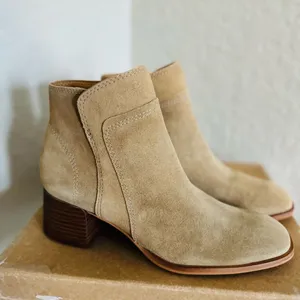 Lucky Brand Lilka Suede Bootie, Block Heel Size‎ 7, Dune Light Brown, NWT thumbnail 10