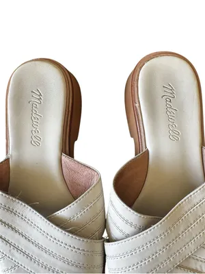 Madewell - Cream Leather Crisscross Slide Sandals Sz 6.5 thumbnail 3