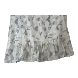 Kindred Size-L Dress White Blue Butterfly Knee Length Ruffle‎ thumbnail 10