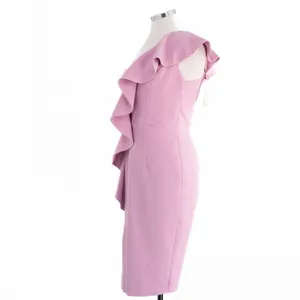 Lavish Lice Scuba Midi Dress with Corset Bodice & Dramatic One-Shoulder Ruffle thumbnail 10