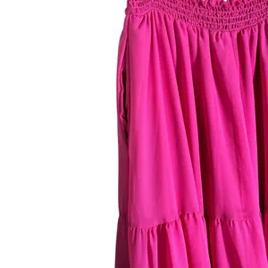 Haptics Womens Boho Tiered Maxi Skirt Size M Pink Festival Summer Romantic thumbnail 6