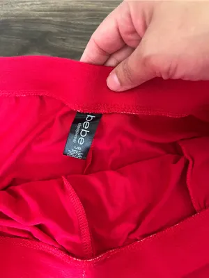 Bebe Rhinestone Red Loungewear‎ Pants Pockets Large New thumbnail 3