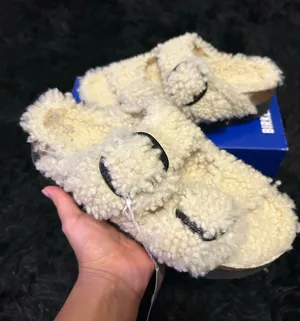 PAPILLIO by Birkenstock Arizona fir shearling sandals slippers shoes women’s eur 39 new thumbnail 1