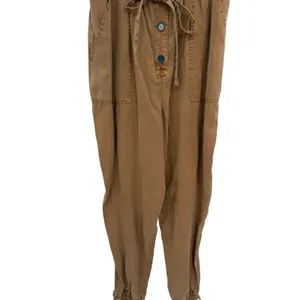 Alice + Olivia Tiana Button‎ Front Jumpsuit Tan Utility Cargo Tie Waist Size 8 thumbnail 6