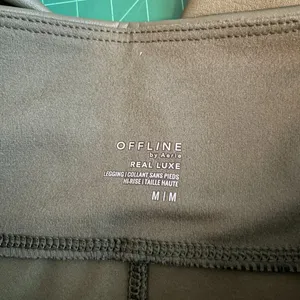 Offline by Aerie Women M Olive Green Faux Leather Leggings High Rise Athleisure thumbnail 8