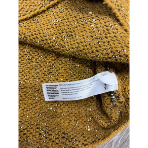 Eileen Fisher Womens XS Mustard Textured Knit Sweater Mock Neck Minimalist thumbnail 3