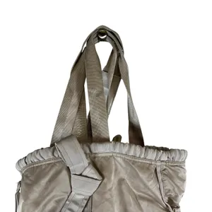 Lululemon Floral Drawstring Gym Tote Bag Taupe Champagne Rose Gold Logo *FLAWED* thumbnail 10