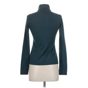 Vuori Teal Heather Half Zip Mock Neck Long Sleeve Performance Pullover Small thumbnail 5