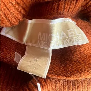 Michael Kors Women Turtleneck Sweater Rust Orange Merino Alpaca XL thumbnail 6
