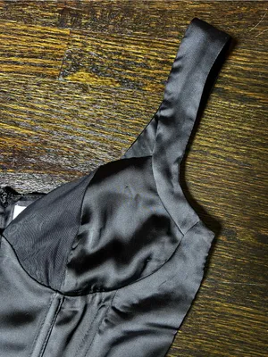 Princess Polly Rowley Black Corset Top Cropped Silky Size 4 thumbnail 4