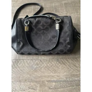 Coach Madison Op Art sateen black mini‎ satchel thumbnail 7