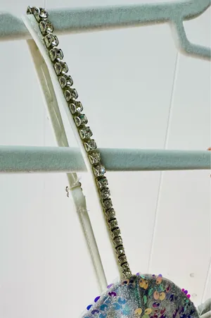 Boutique White and iridescent sequin jumpsuit thumbnail 7