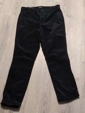 Talbots Black Velveteen Curvy Straight Leg Pants Size 10 thumbnail 1