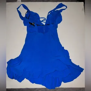 Lulus Blue Ruffle Dress Size M thumbnail 4