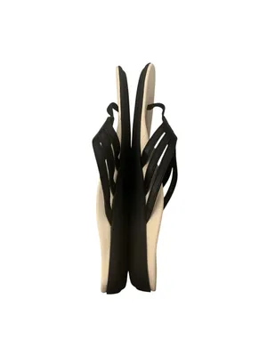 Vionic Alta Toe Post Sandals Black Leather Cream Thong Comfort Shoes 8.5M thumbnail 10