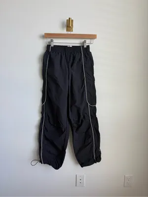BDG Urban Outfitters Jess Straight Leg Nylon Track Pants Black XS thumbnail 6