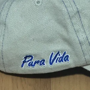 Vintage Costa Rica Pura Vida Embroidered Tan/Blue Hat thumbnail 6