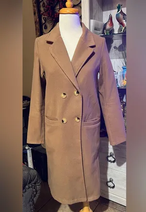 Boohoo Classic Tan Double-Breasted Coat size Small made in Italy thumbnail 1
