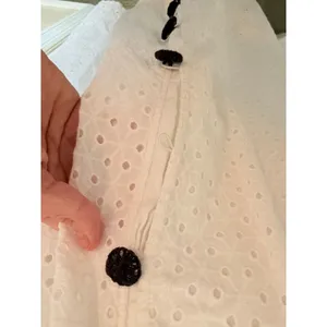 Urban Outfitters Eyelet Dress Women Small White Boho Crochet Button Midi Dress‎ thumbnail 6