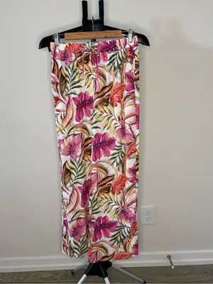 CeCe Tropical Floral Wide Leg Pull-On Pants – XS thumbnail 2