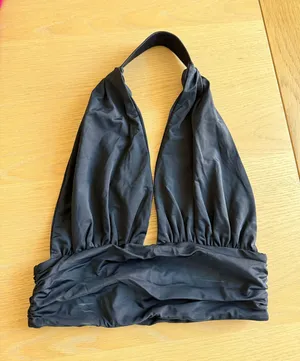 Princess Polly Black Halter Crop Top thumbnail 1