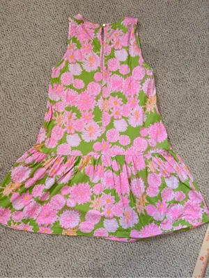 Lilly Pulitzer Dixi Swing Dress Seaside Garden Fit Size Medium (Tag L) - PTP 18” thumbnail 4