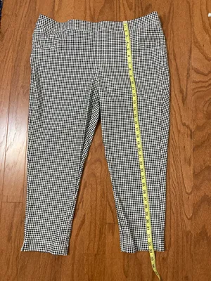 gingham Capris White Size 3X thumbnail 7