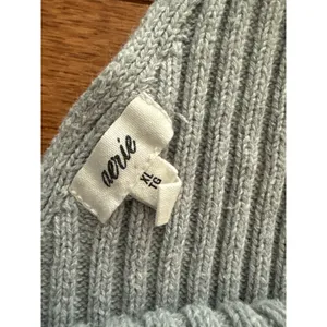 Aerie Womens XL Gray Ribbed Knit V-Neck Cropped Sweater Tank Top‎ minimalist thumbnail 3