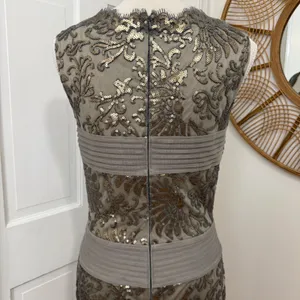 Tadashi Shoji Sequin Embroidered Sheath Dress Sz 6 Lace Cocktail Formal‎ Luxury thumbnail 6