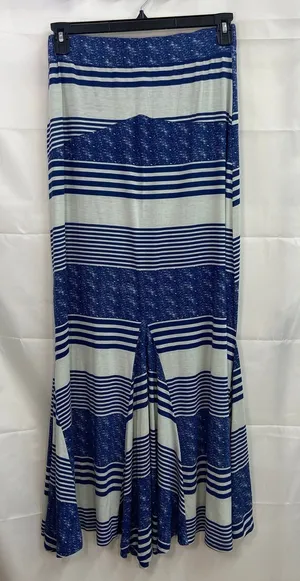 Poof! Women's blue loose hem pull on‎ elastic stretch maxi casual knit skirt L thumbnail 1