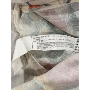 ZARA Dress Purple Mini Floral Patchwork Linen Shirtdress Waist Tie Boho Medium thumbnail 11