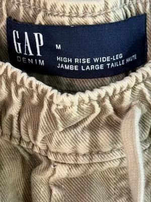 Gap High Rise Pull-On Wide-Leg Utility Jeans M thumbnail 2