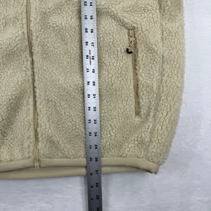 ZARA Sherpa Fleece Jacket Beige Full Zip Pockets Mock Neck Women's M‎ thumbnail 3
