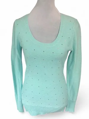 Candie's mint sweater with small thumbnail 1