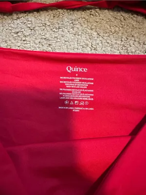 NWT Quince knotted high leg bikini set cherry red thumbnail 3