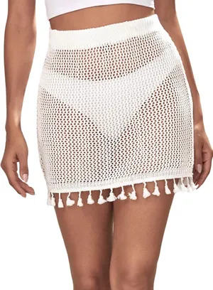 Swim Coverup Skirt White thumbnail 1