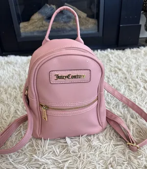 Juicy Couture Pink‎ Mini Backpack Gold Logo Zip Closure Adjustable Straps thumbnail 1