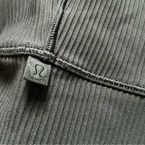 lululemon athletica power pivot ribbed tank top tight fit cropped black size 2 thumbnail 6