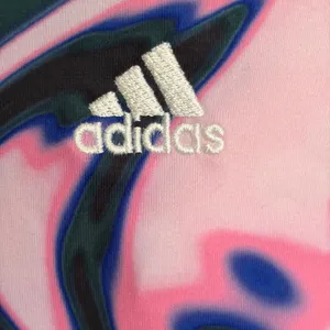 Adidas Women Pink Teal Abstract Swirl Print Short Sleeve Crop Top Small thumbnail 8