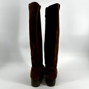 J.Crew Piper Knee-High Boots Suede Leather Almond Toe Western Pull On Camel 5 thumbnail 5