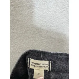 Madewell The Perfect Vintage Wide-Leg Crop Jeans Size 29 Washed Black Robles thumbnail 6