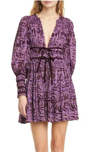 Ulla Johnson Kesia Mini Dress 2 Purple Long Sleeve Fall Feminine Whimsy Chic thumbnail 1
