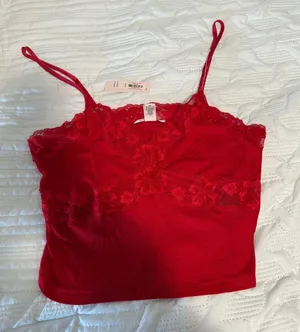 Victoria's Secret NWT Lace Red Tank Top thumbnail 1
