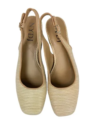 NYDJ Faelynn Slingback‎ Heels Raffia Woven Square Toe Size 9 thumbnail 4