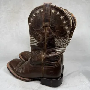 Ariat Circuit Patriot Weathered Tan Leather Square Toe‎ Boots 7B Heritage thumbnail 11